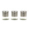 Stainless Steel Plastic Glass Base Canister Tea Sugar Coffee Set of 3 13.5*10 cm