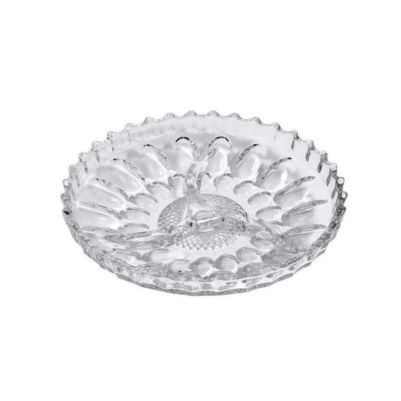 Fruits Nuts and Candies Glass Serving Divided Plater 22.5 cm