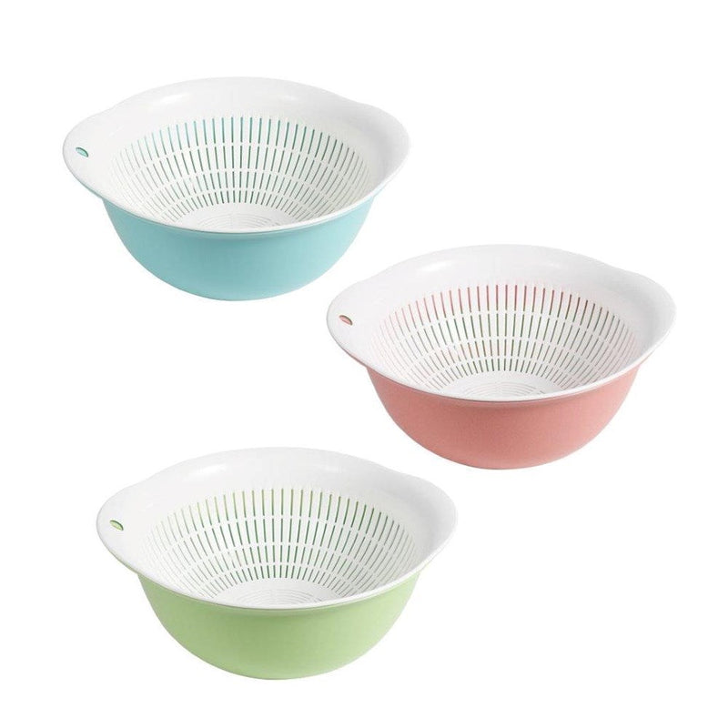 Plastic Bowl with Strainer Oval 25*23 cm
