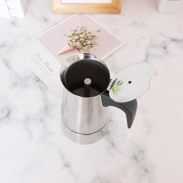 Stainless Steel Stove Top Coffee Maker 4 Cup 17 cm