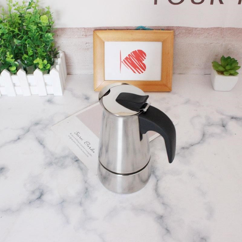 Stainless Steel Stove Top Coffee Maker 6 Cup 19.5 cm
