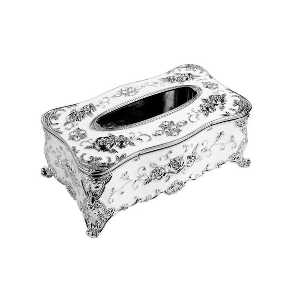 Silver Plated Tissue Box Plastic 23*12.5*9 cm