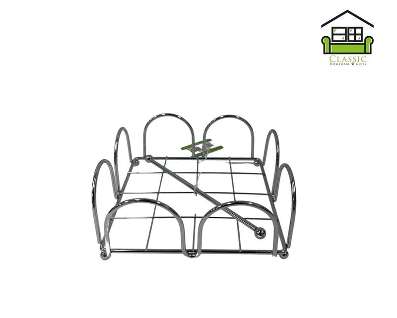 Iron Table Napkin Holder Serviette Dispenser Chrome Finish 18.2*18.2*8 cm