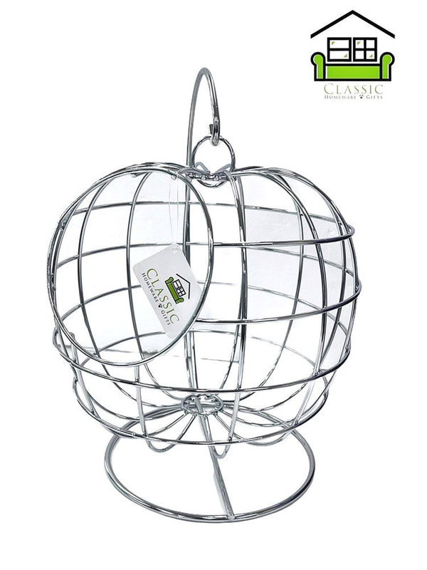 Iron Swinging Fruit Basket Kitchen Storage Stand Chrome Finish H : 38 cm D: 28cm