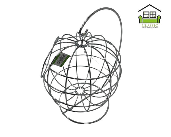 Iron Swinging Fruit Basket Kitchen Storage Stand Chrome Finish H : 38 cm D: 28cm
