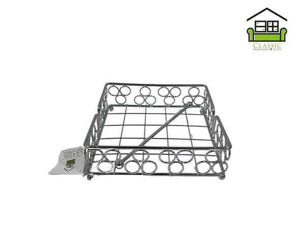 Iron Table Napkin Holder Serviette Dispenser Chrome Finish 18*18*5.5 cm