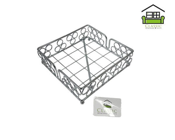 Iron Table Napkin Holder Serviette Dispenser Chrome Finish 18*18*5.5 cm