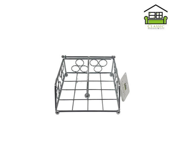 Iron Table Napkin Holder Serviette Dispenser Chrome Finish 13.5*13.5*7 cm