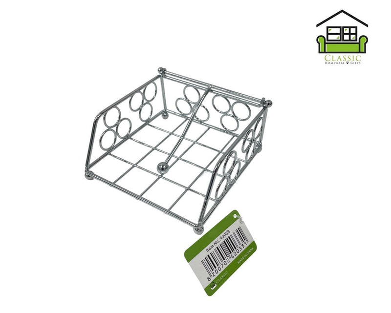 Iron Table Napkin Holder Serviette Dispenser Chrome Finish 13.5*13.5*7 cm