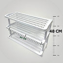 Stackable 3 Tier Shoe Rack and Shelf Storage Organizer White 64*48 cm