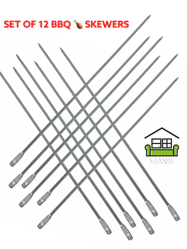 BBQ Skewers Chrome Plated Set/12 400x5x5