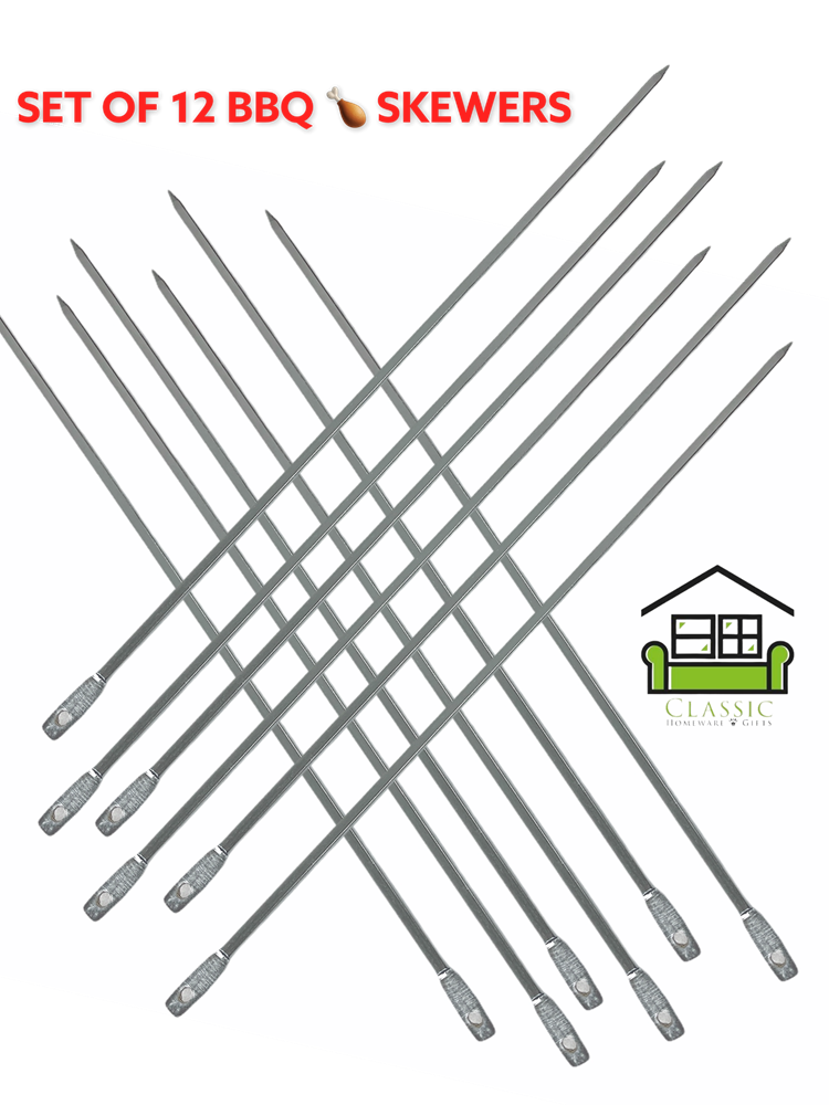 BBQ Skewers Chrome Plated Set/12 400x5x5