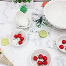 White Ceramic Dessert Serving Bowl with Dips and Nut Bowl Set of 7,Round Plate-10", Round Bowl-4.5" Inch.