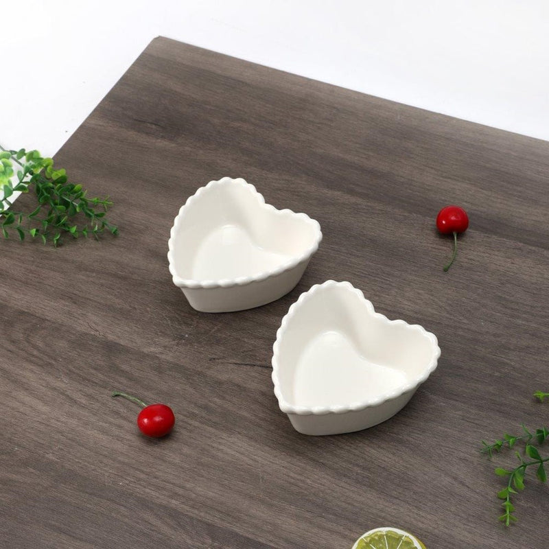 Dessert and Nuts Bowl Heart Shape Set of 6 pcs 4.5 Inch