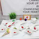 Serving Bowl and Dips Set and Nuts White Ceramic 10Pcs