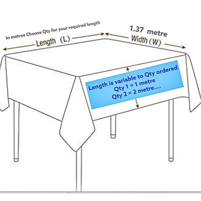Polyester Transparent Tablecloth PVC 0.2 mm thickness 1Mx1.37m (Pls stretch after unpacking)