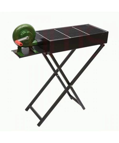 Medium Outdoor Portable Foldable Charcoal BBQ with Grill and Fan 30*60 cm